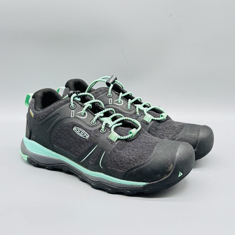 KEEN Shoes Womens 6 Black Mint Waterproof Trail Hiking Low Top Athletic Sneakers - Picture 2 of 10